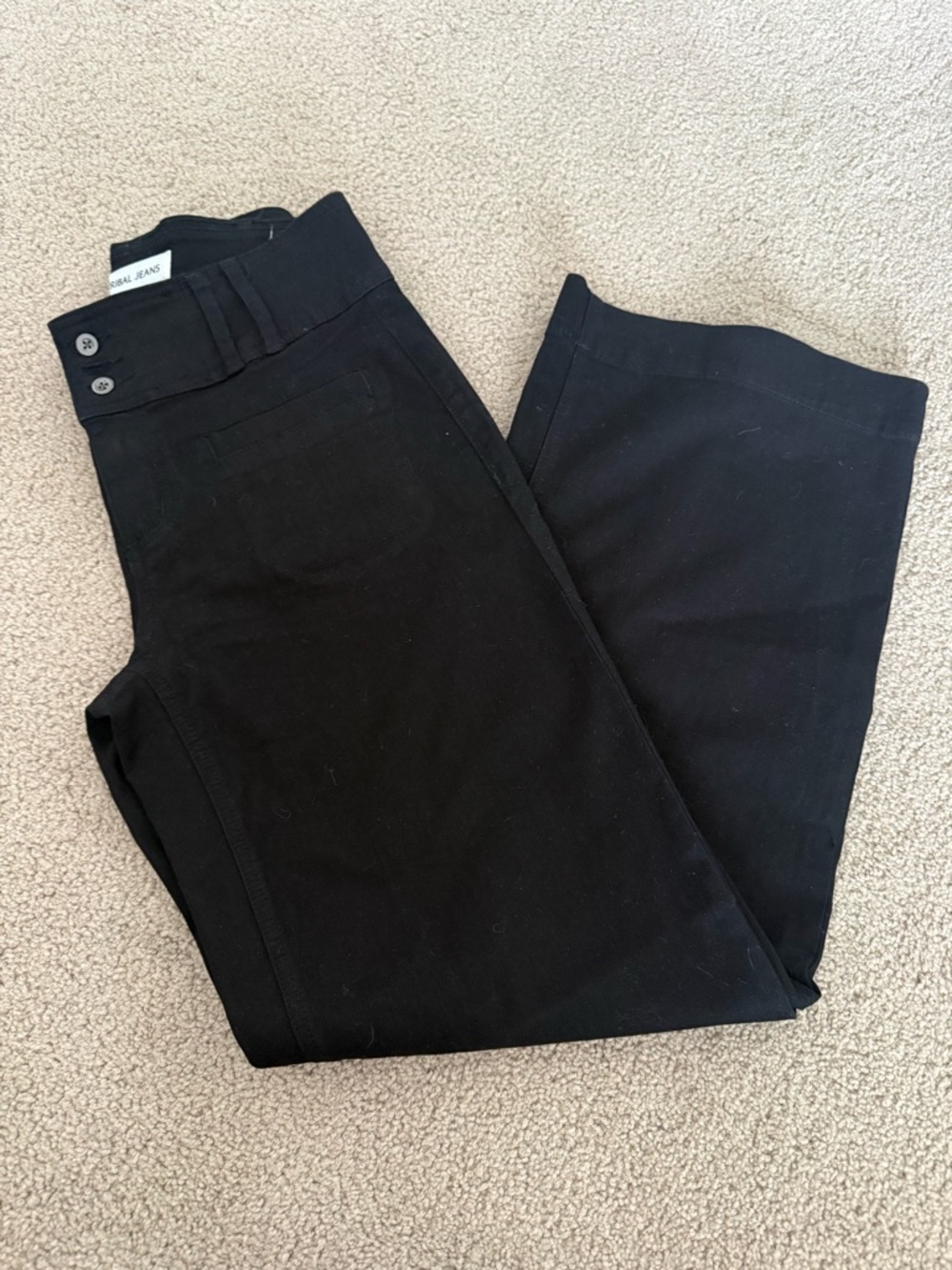Tribal Black Wide-Leg Pants